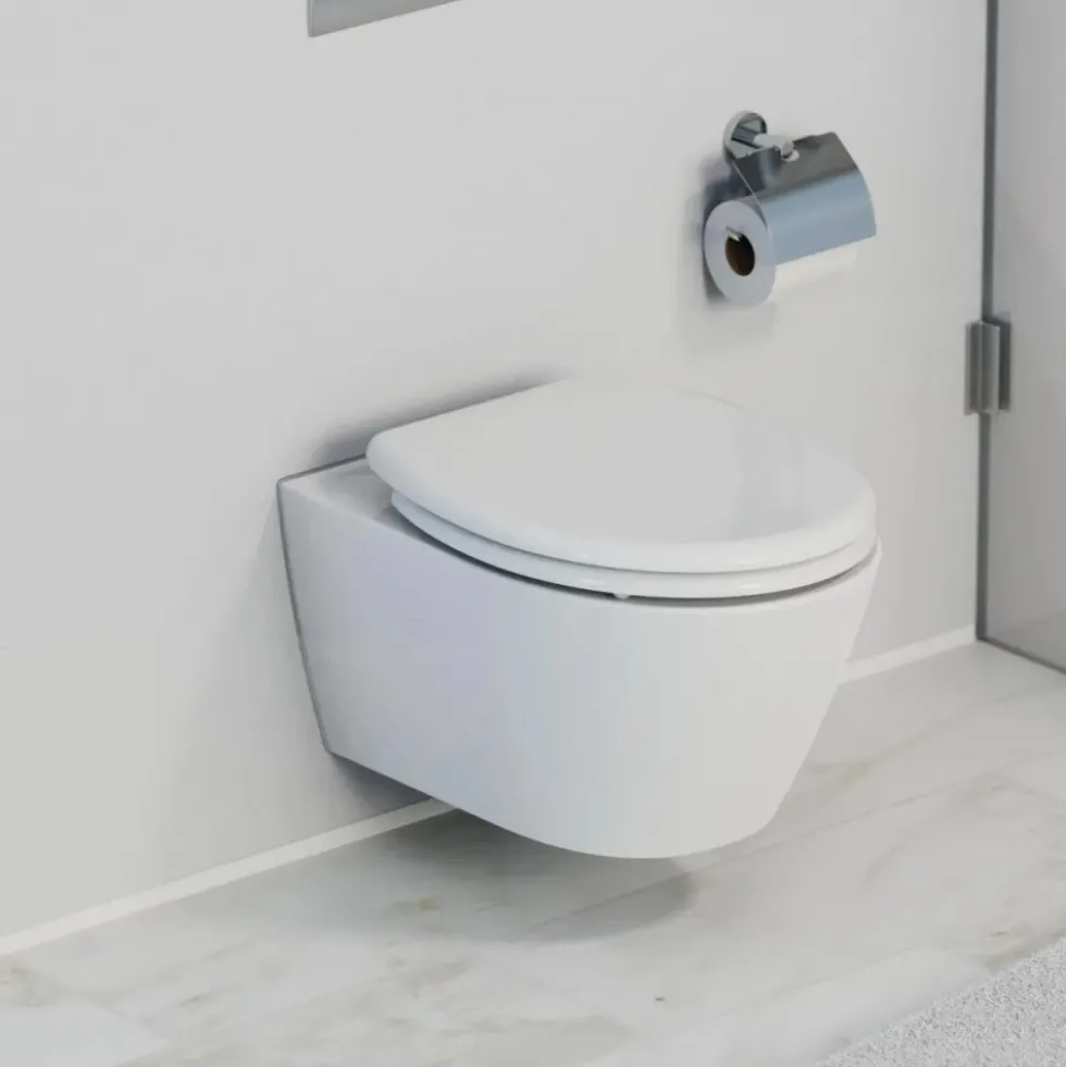 Abattant WC blanc en Duroplast avec frein de chute et déclipsable SCHÜTTE