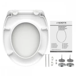 Abattant WC blanc en Duroplast avec frein de chute et déclipsable SCHÜTTE