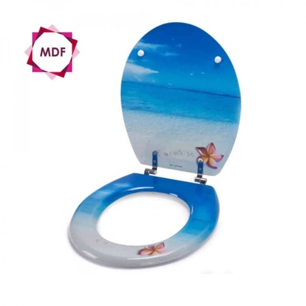 Abattant WC - MDF - Charnières Inox - MANO PARADISE - Bleu MSV