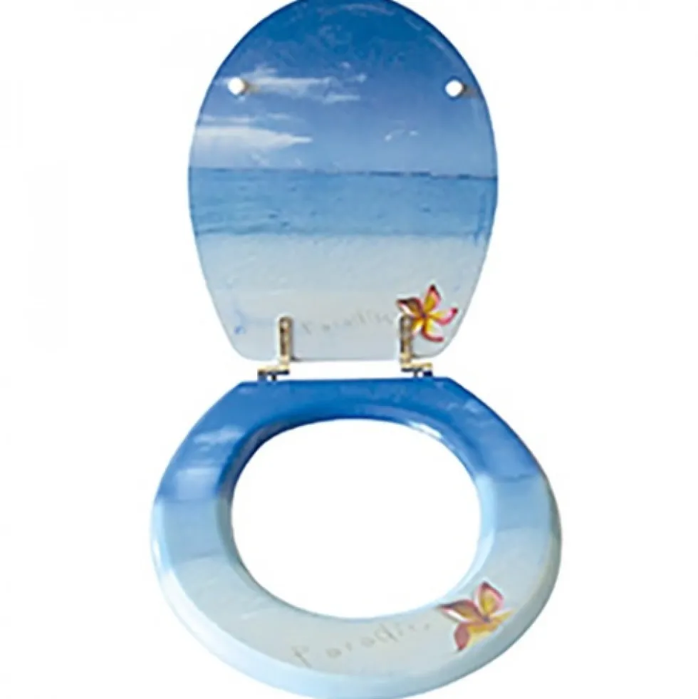 Abattant WC - MDF - Charnières Inox - MANO PARADISE - Bleu MSV