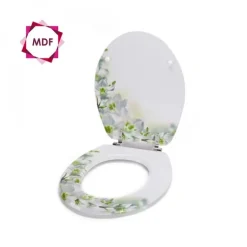 Abattant WC - MDF - Charnières Inox - SOFAÏA - Motifs à fleurs MSV