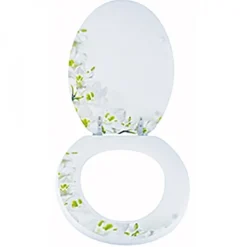 Abattant WC - MDF - Charnières Inox - SOFAÏA - Motifs à fleurs MSV
