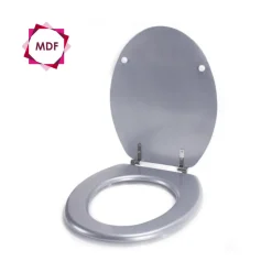 Abattant WC - MDF - Charnières Inox - CLEO - Argent MSV