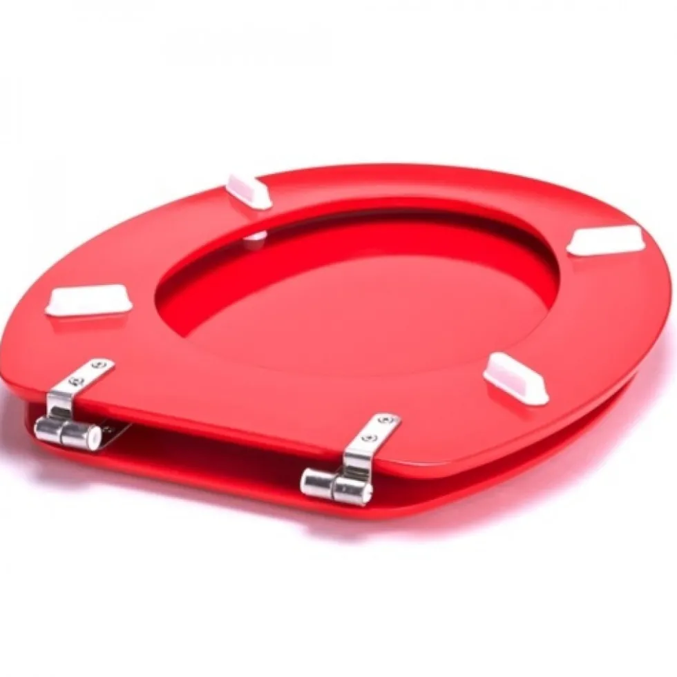 Abattant WC - MDF - Charnières Inox - CLEO - Rouge MSV