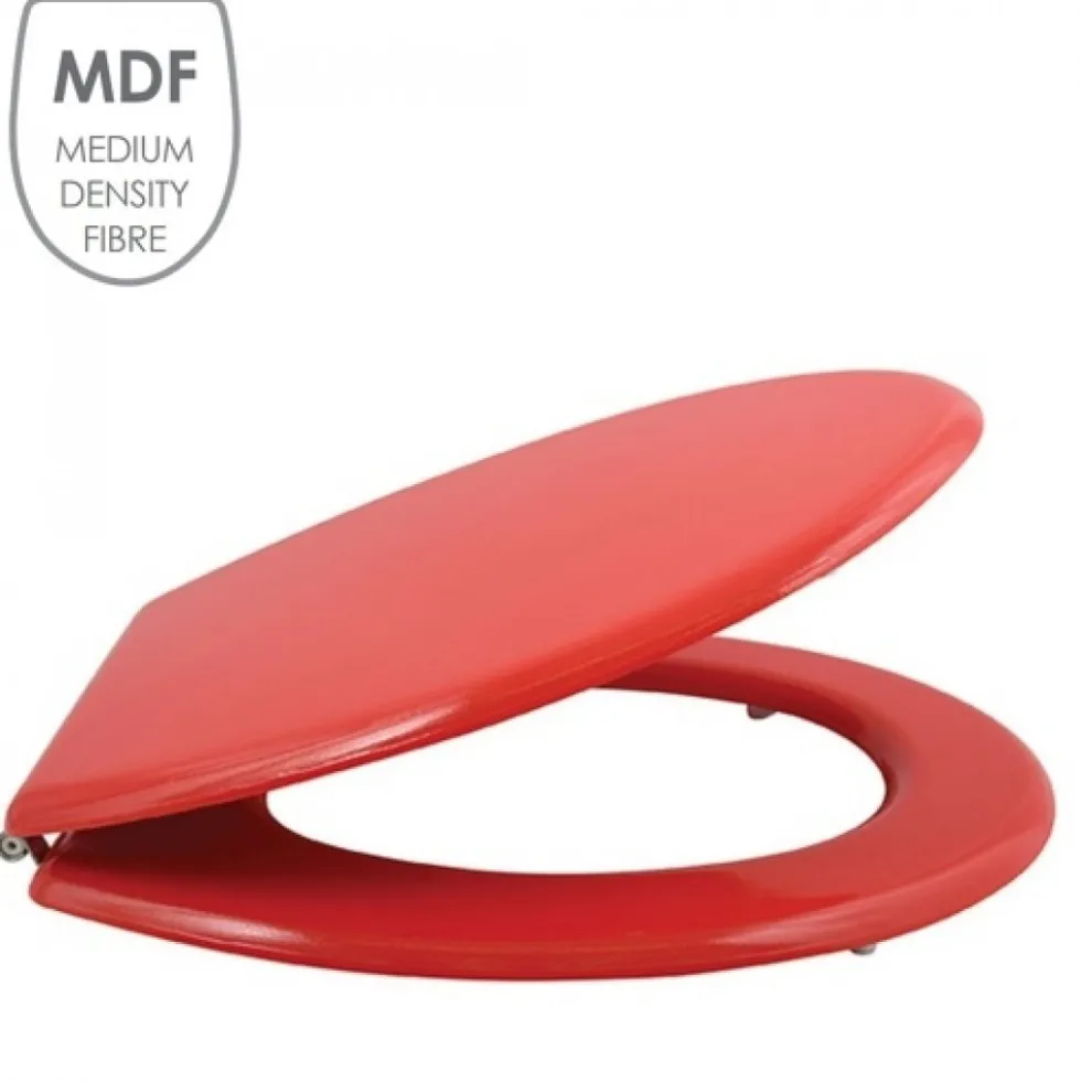 Abattant WC - MDF - Charnières Inox - CLEO - Rouge MSV