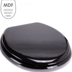 Abattant WC - MDF - Charnières Inox - Noir MSV