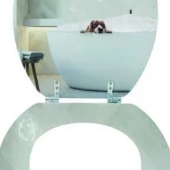 Abattant WC - MDF - Charnières Inox - Doggy Bath - Gris MSV