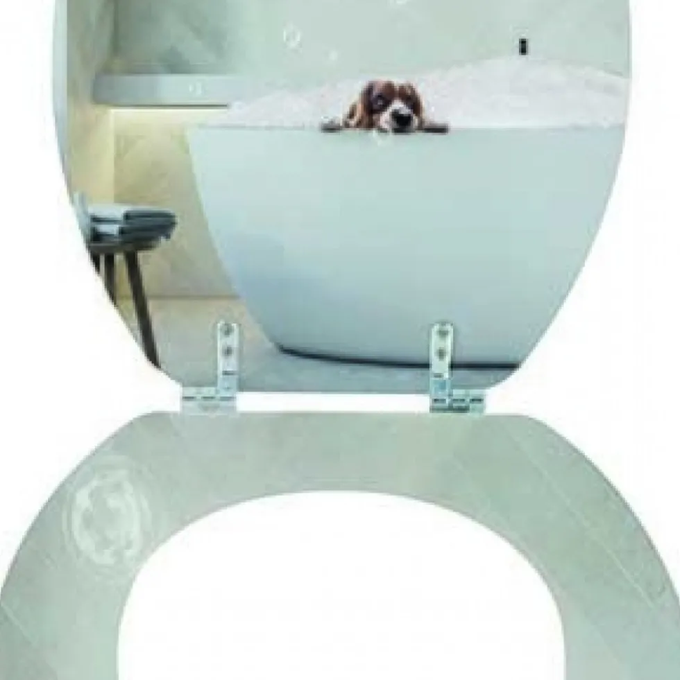 Abattant WC - MDF - Charnières Inox - Doggy Bath - Gris MSV