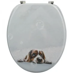 Abattant WC - MDF - Charnières Inox - Doggy Bath - Gris MSV