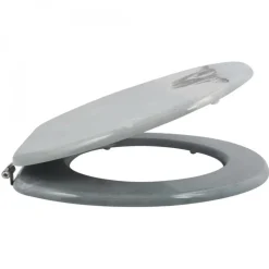 Abattant WC - MDF - Charnières Inox - Doggy Bath - Gris MSV