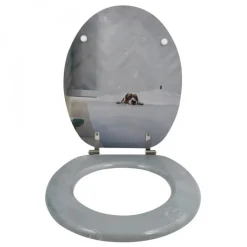 Abattant WC - MDF - Charnières Inox - Doggy Bath - Gris MSV