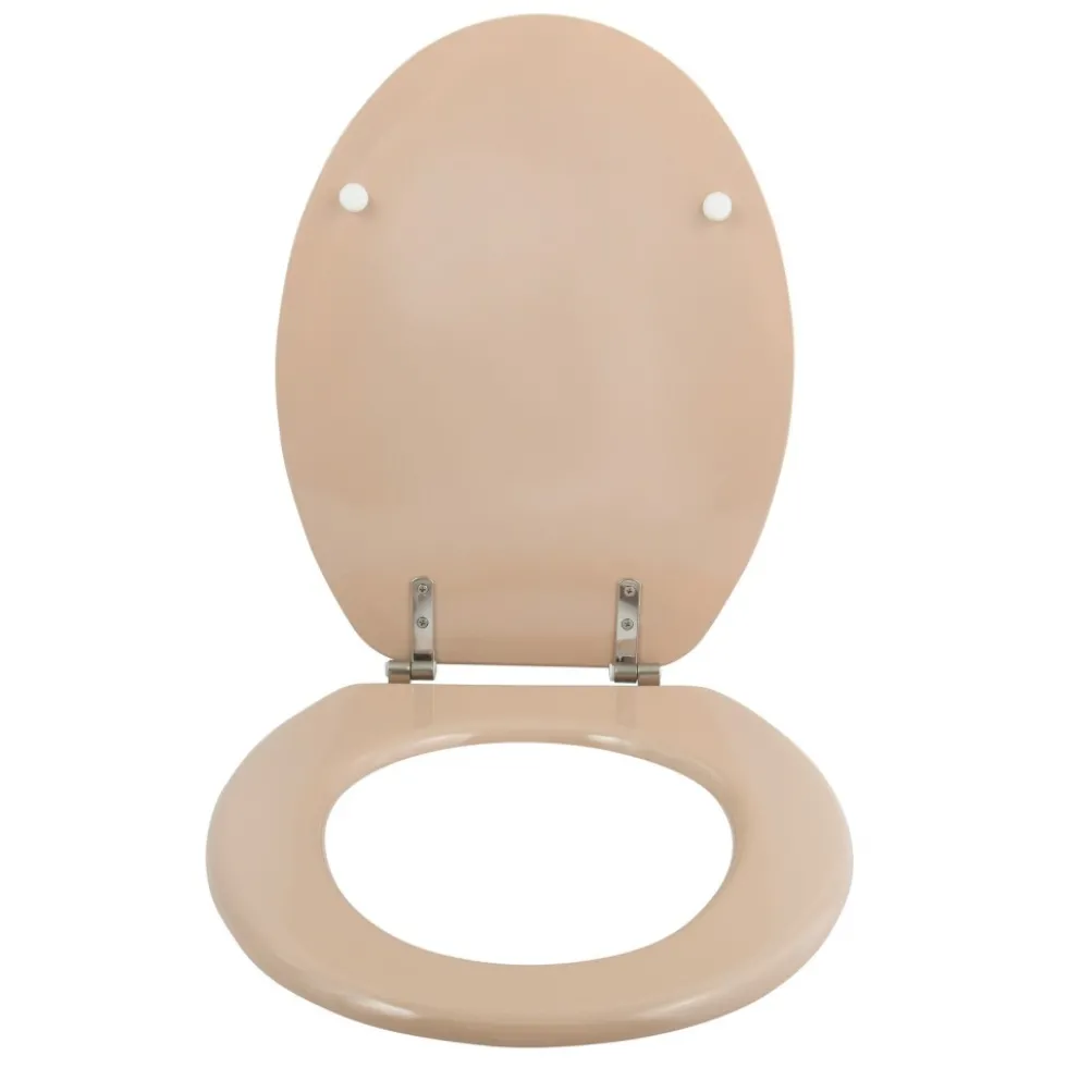 Abattant WC - MDF - Charnières Inox - CLEO - Beige MSV