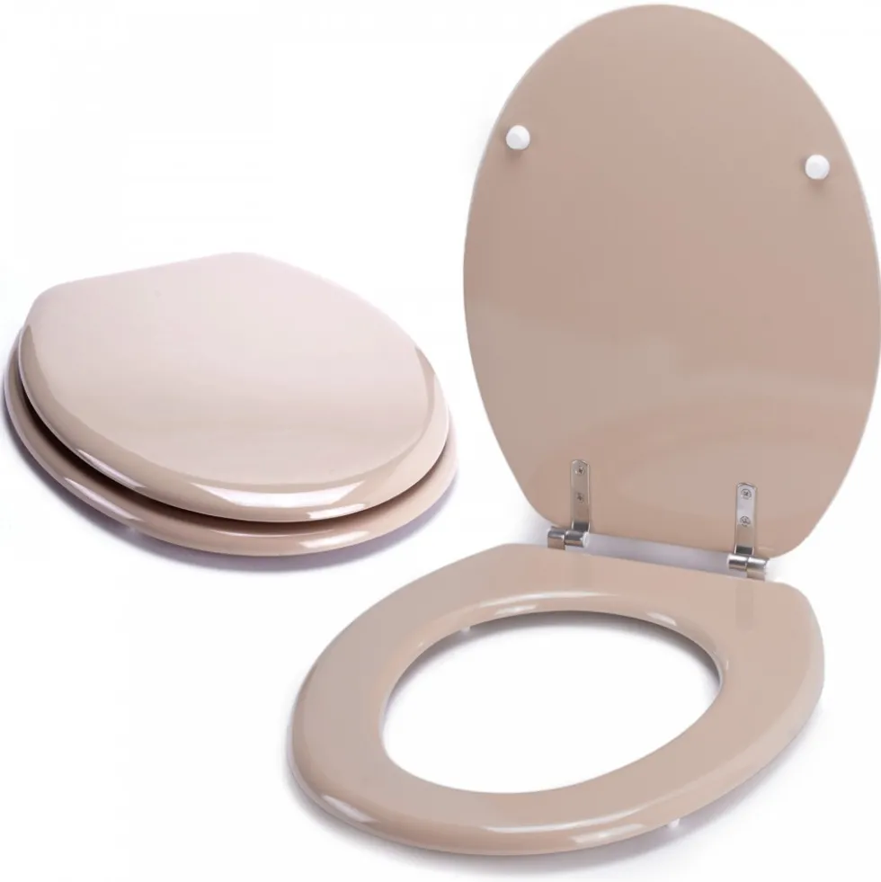 Abattant WC - MDF - Charnières Inox - CLEO - Beige MSV