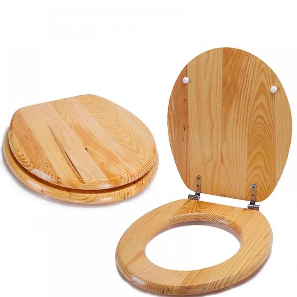 Abattant WC - MDF - Charnières Inox - Décor Pin marron MSV
