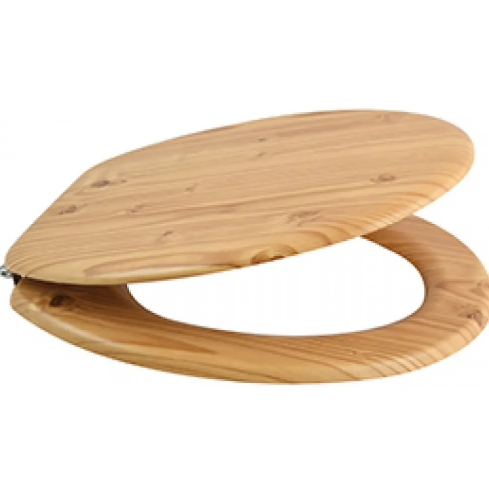 Abattant WC - MDF - Charnières Inox - Décor Pin marron MSV