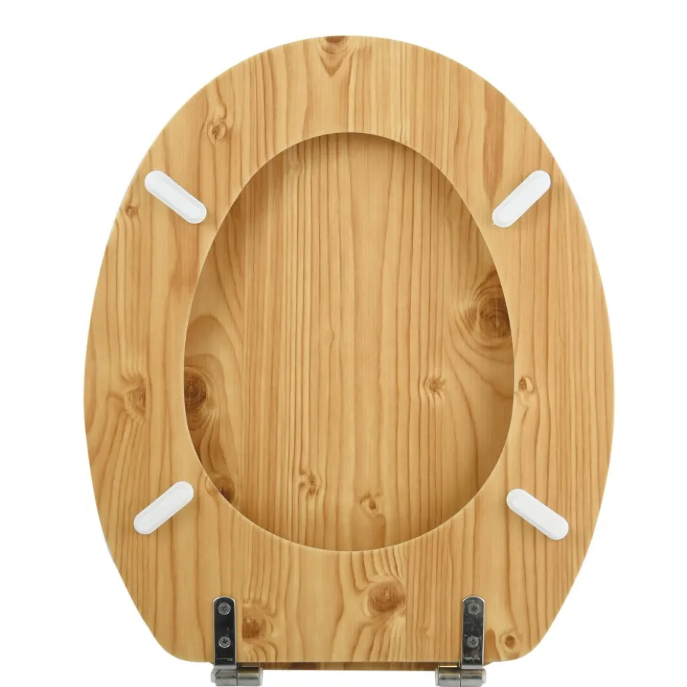 Abattant WC - MDF - Charnières Inox - Décor Pin marron MSV
