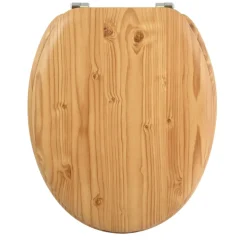 Abattant WC - MDF - Charnières Inox - Décor Pin marron MSV