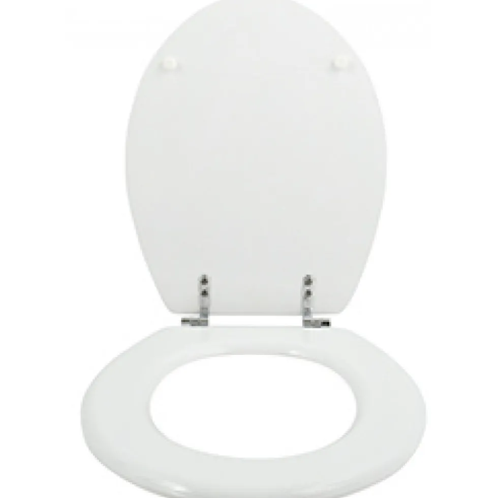 Abattant WC - MDF - Charnières Inox - Blanc MSV