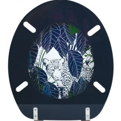 Abattant WC - MDF - Charnières Inox - RAIN FOREST - Bleu et Vert MSV