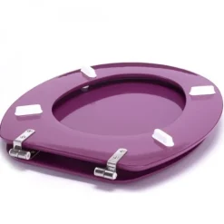 Abattant WC - MDF - Charnières Inox - CLEO - Violet MSV