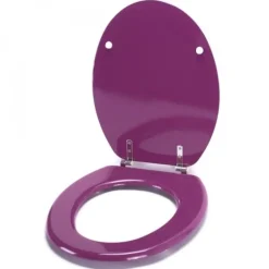 Abattant WC - MDF - Charnières Inox - CLEO - Violet MSV
