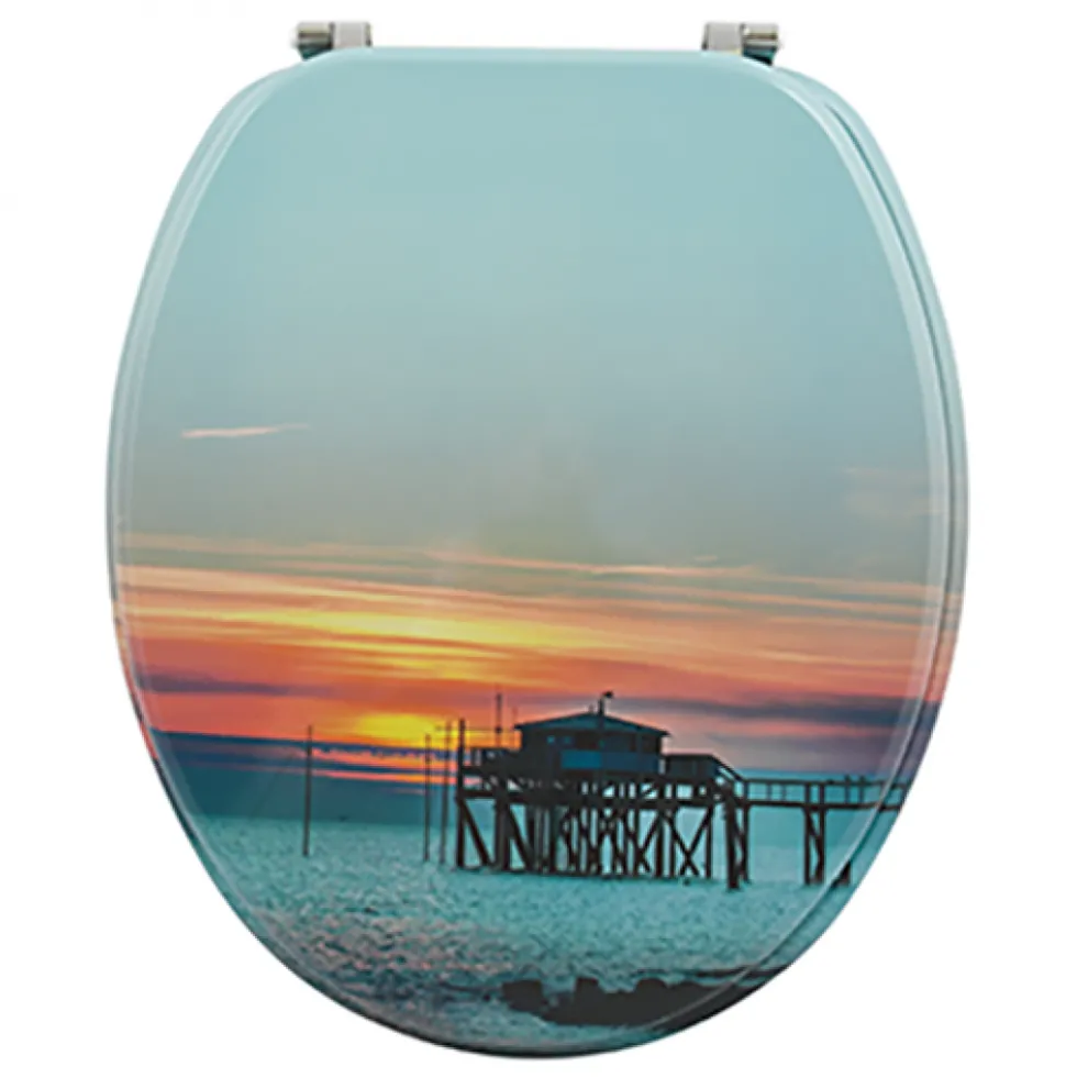 Abattant WC - MDF - Charnières Inox - SUNSET BELLIO - Multicolor MSV