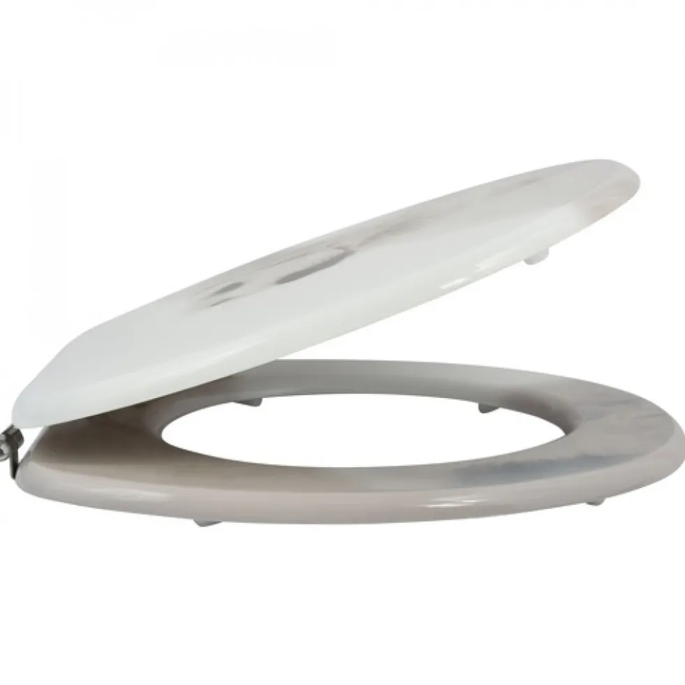 Abattant WC - MDF - Charnières Inox - DOG NAING - Beige MSV