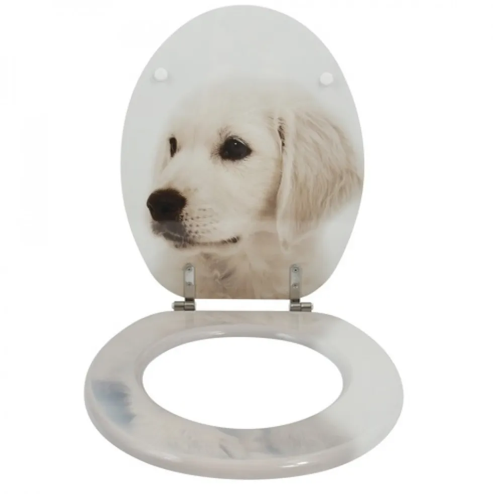 Abattant WC - MDF - Charnières Inox - DOG NAING - Beige MSV