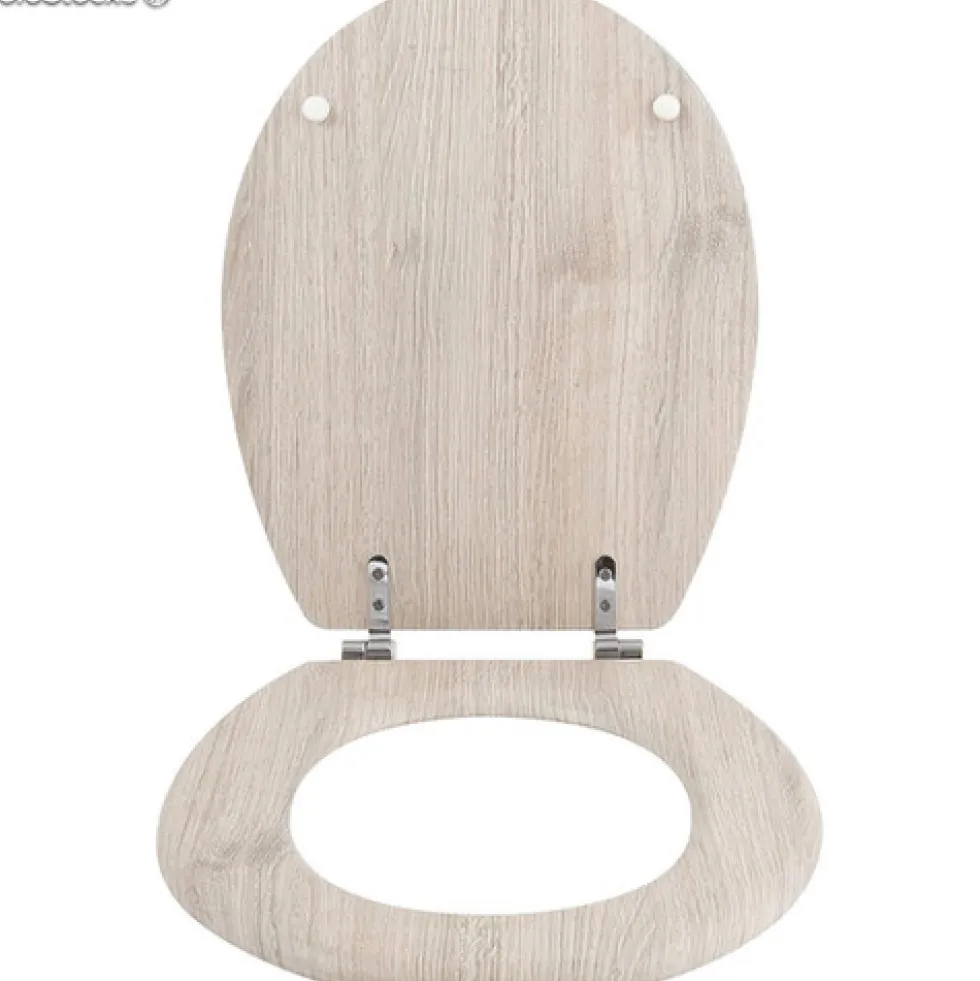Abattant Wc - MDF - Style Parquet Clair - Charnières inox MSV