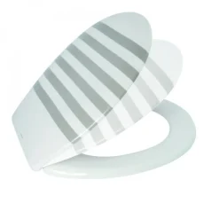Abattant WC - Thermodur - Charnières PS - SEAUVILLE - Gris et Blanc MSV
