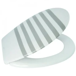 Abattant WC - Thermodur - Charnières PS - SEAUVILLE - Gris et Blanc MSV