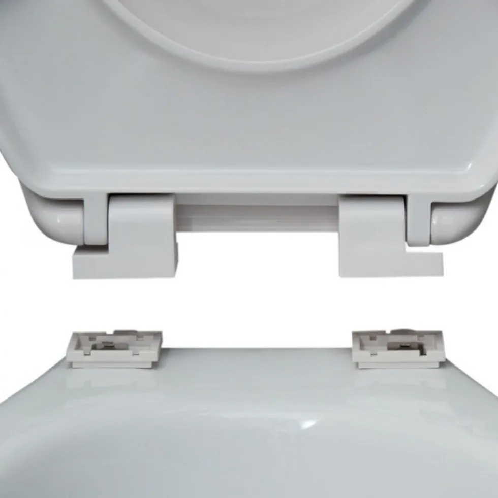 Abattant WC - Thermodur - Charnières PS - WORLD - Gris et Blanc MSV