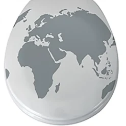 Abattant WC - Thermodur - Charnières PS - WORLD - Gris et Blanc MSV