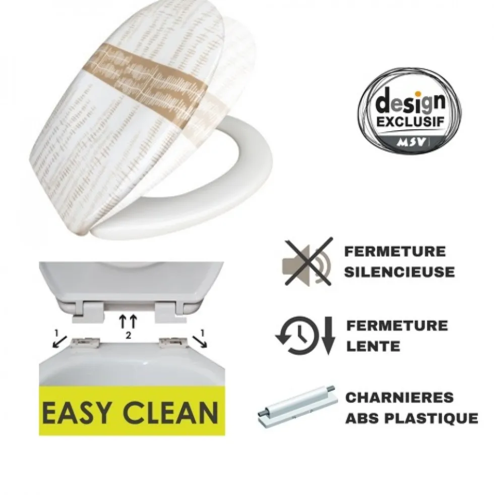 Abattant WC - Thermodur - Charnières PS - ONS - Beige MSV