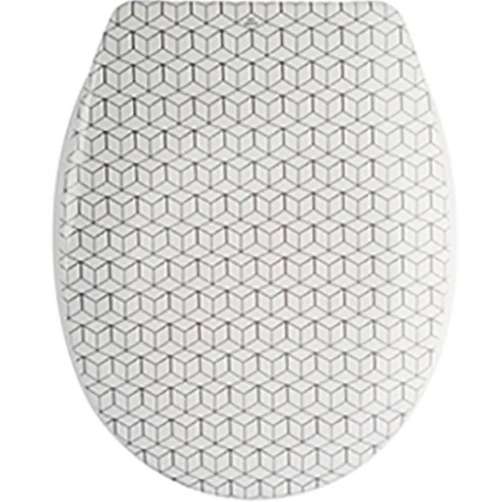 Abattant WC - Thermodur - Charnières Inox - MOZAIK - Beige MSV