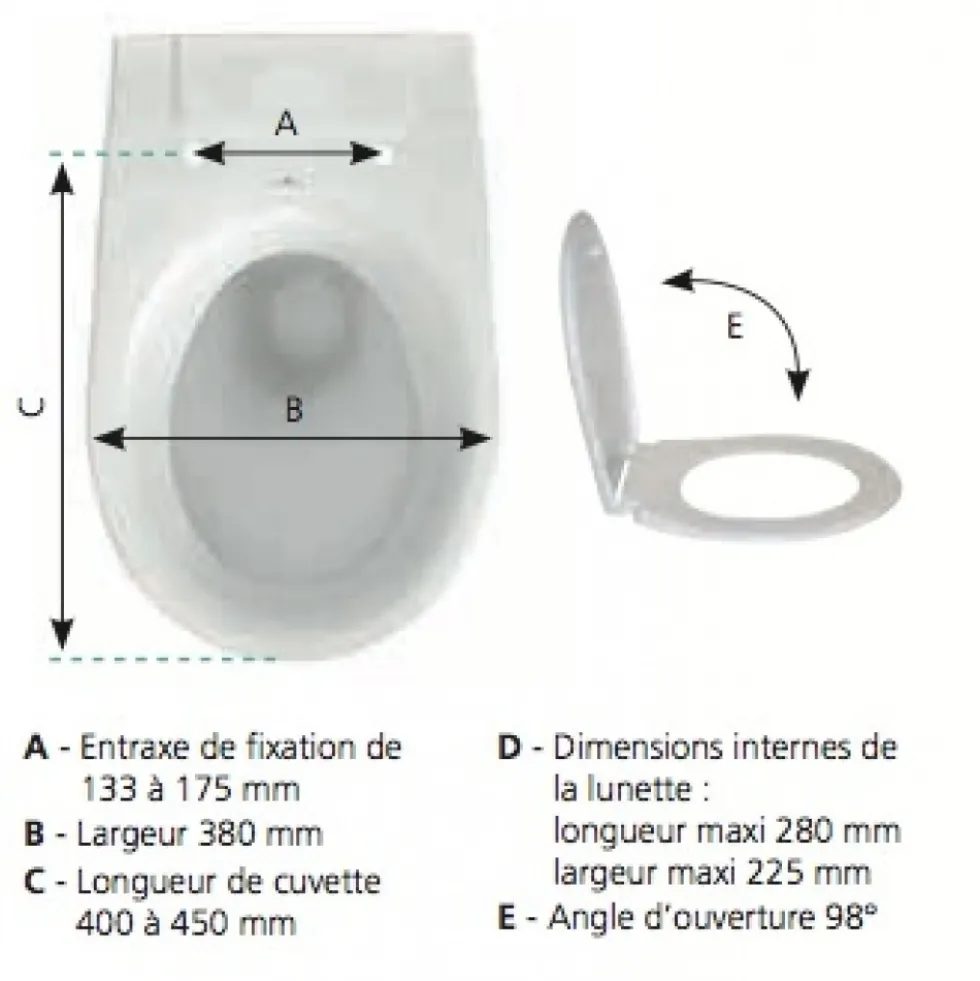 Abattant wc thermoplastique - incassable - Monte Carlo 3 SIAMP