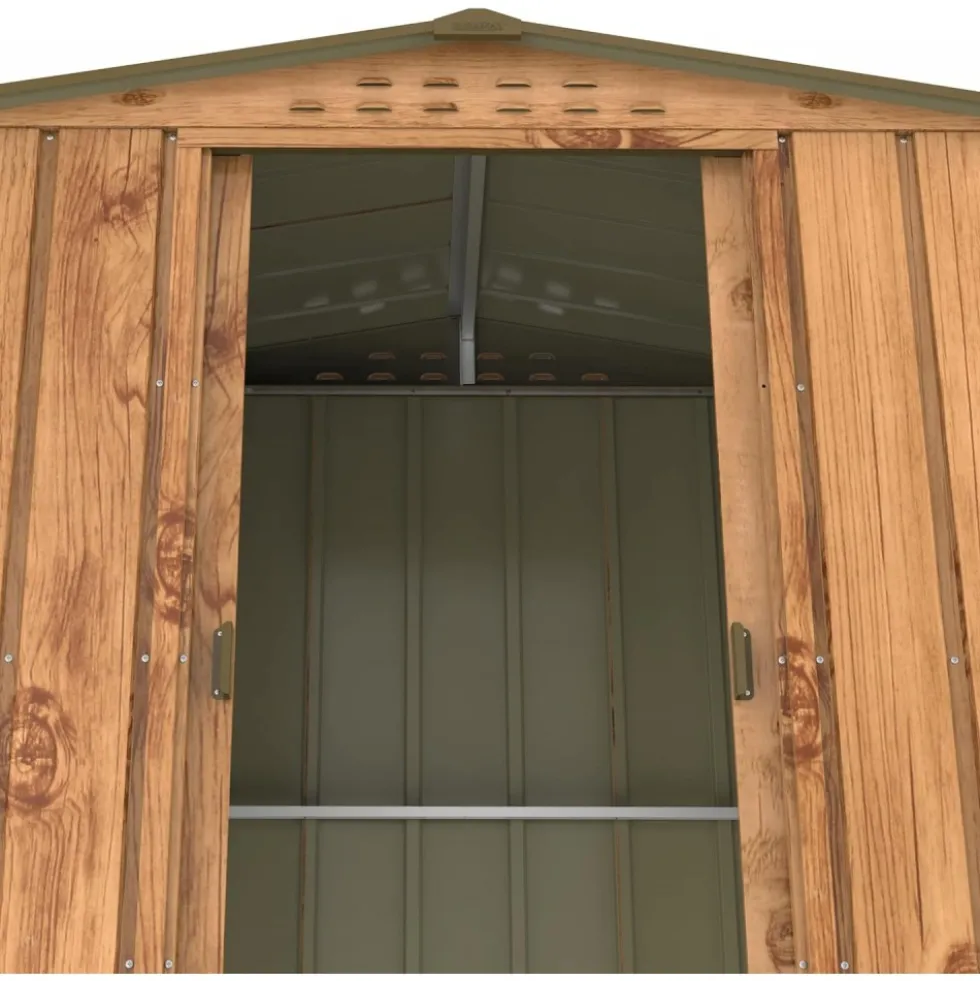 Abri de jardin métal imitation bois - 2,47m² - kit ancrage inclus DURAMAX