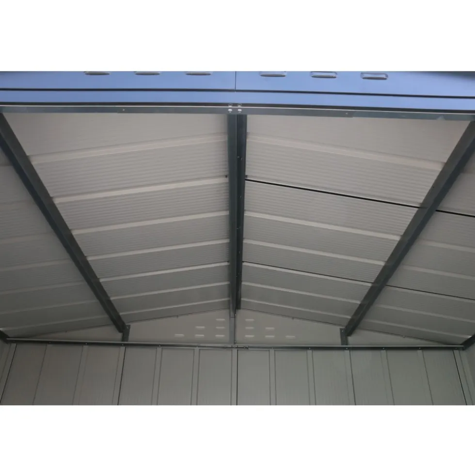 Abri de jardin métal imitation bois - 4,75m² - kit ancrage inclus DURAMAX