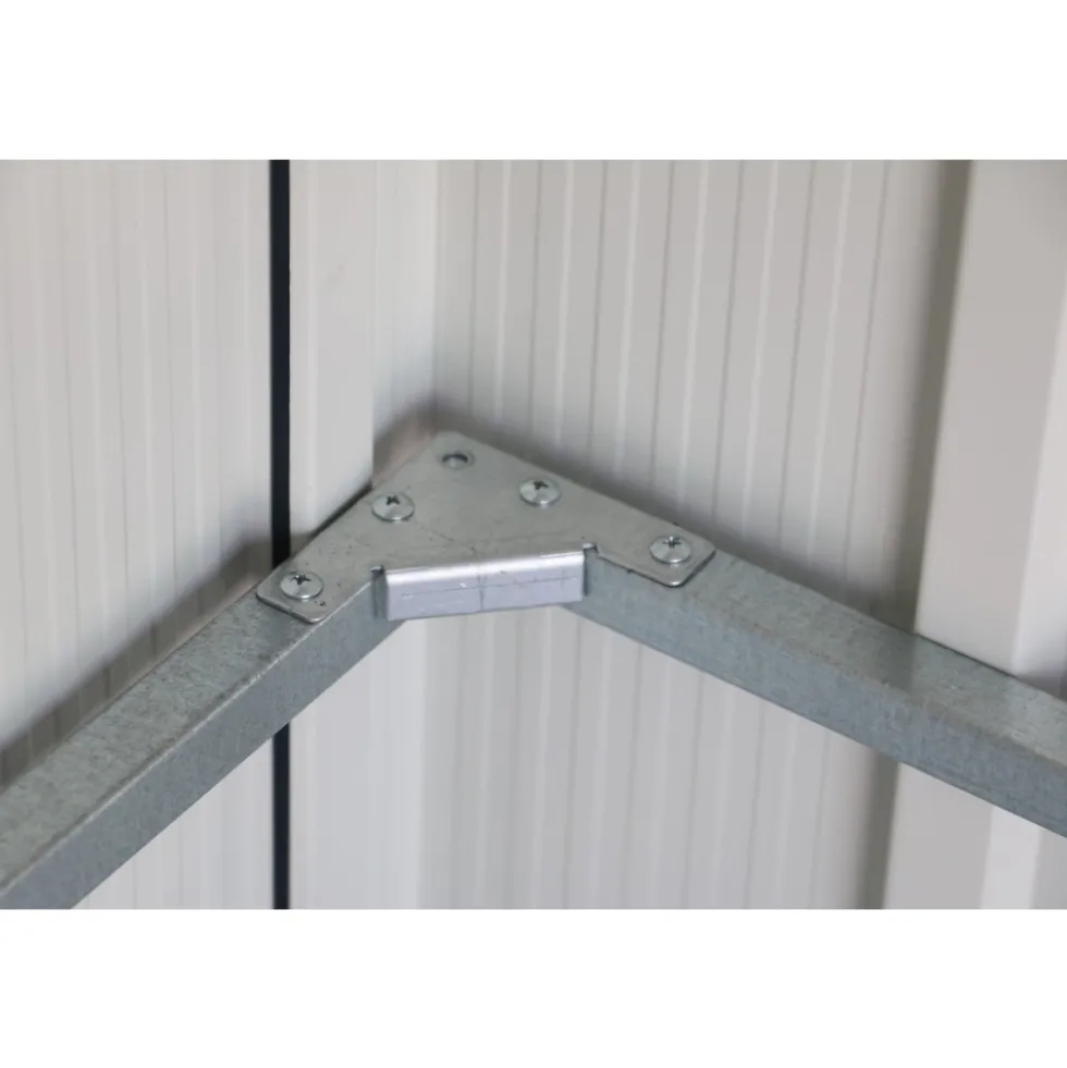 Abri de jardin métal imitation bois - 4,75m² - kit ancrage inclus DURAMAX