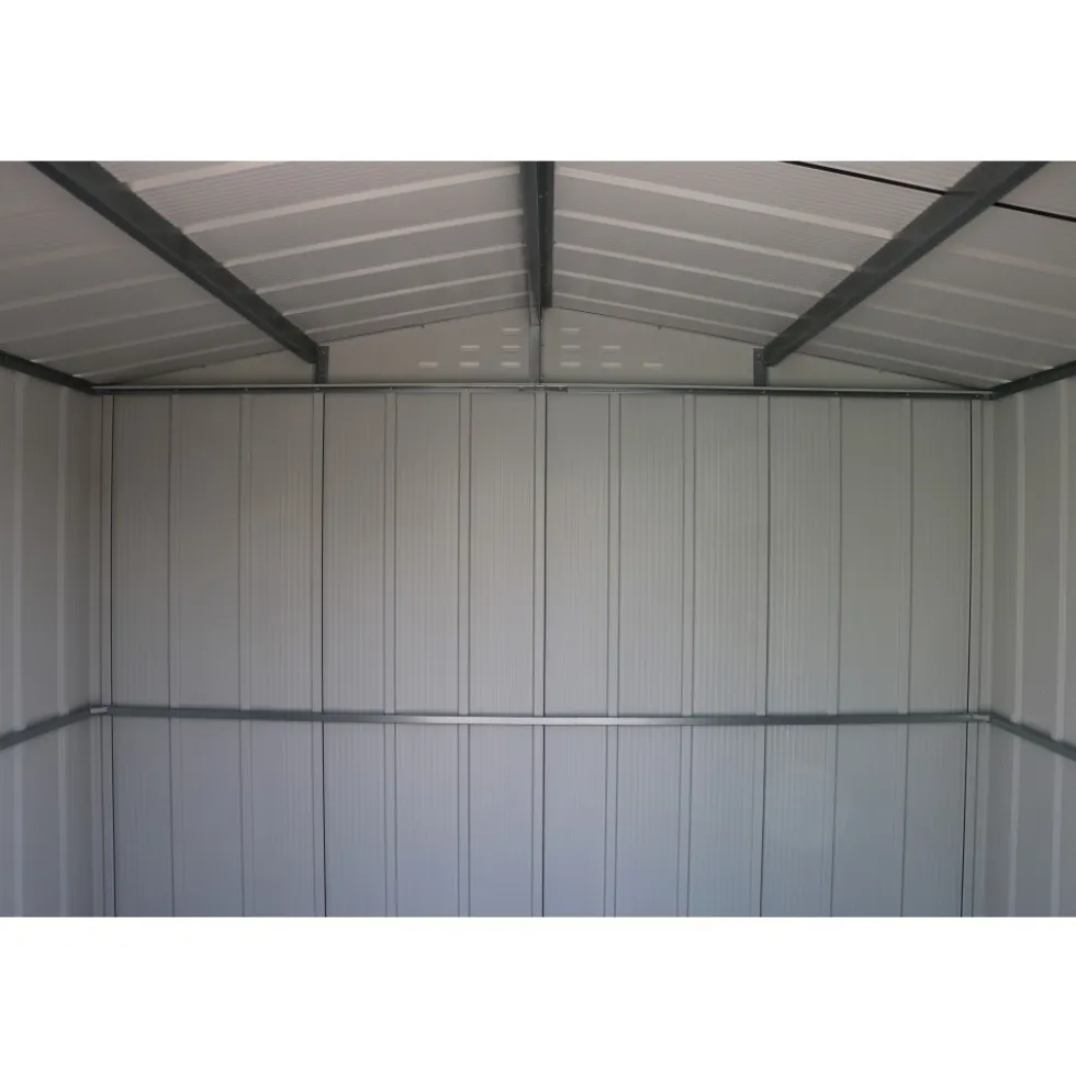 Abri de jardin métal imitation bois - 4,75m² - kit ancrage inclus DURAMAX