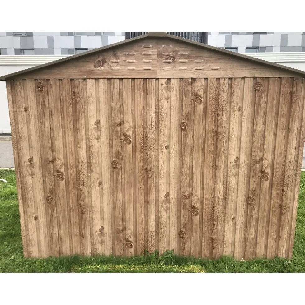 Abri de jardin métal imitation bois - 4,75m² - kit ancrage inclus DURAMAX