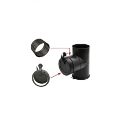 Adaptateur noir mat sur té équerre noir mat piquage femelle TEN