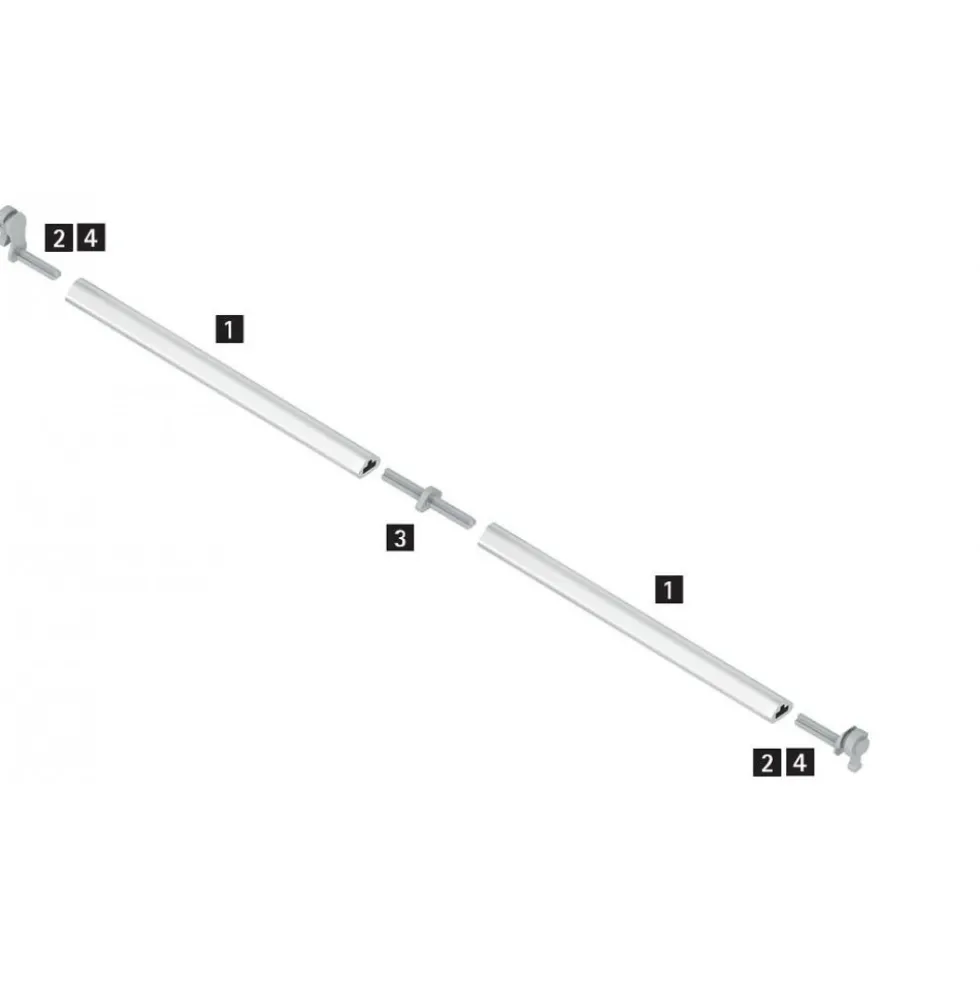 Adaptateurs Push to open pour barre de synchronisation de coulisses Quadro HETTICH