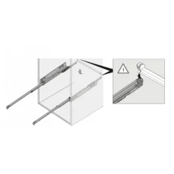 Adaptateurs Push to open pour barre de synchronisation de coulisses Quadro HETTICH