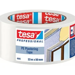 Adhésif de plâtrage protection PE longue durée 4845 - 33 m x 50 mm - blanc TESA Adhésifs