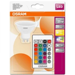 Ampoule LED - 4,5W - GU10 - RGBW - avec télécommande OSRAM