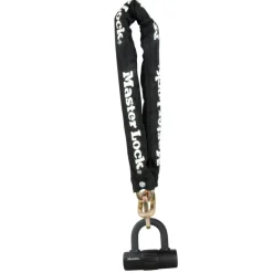 Antivol chaîne certifié - acier cémenté - 90 cm - mini U à clé - noir MASTER LOCK