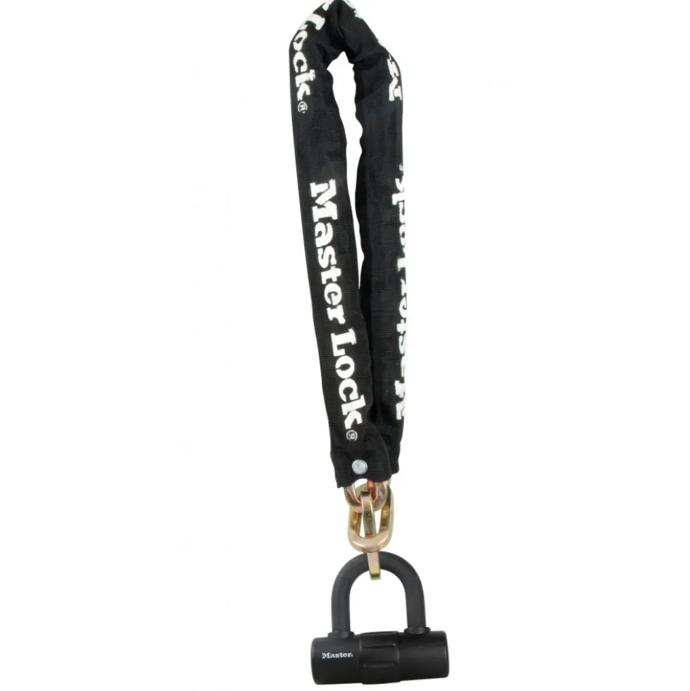 Antivol chaîne certifié - acier cémenté - 90 cm - mini U à clé - noir MASTER LOCK