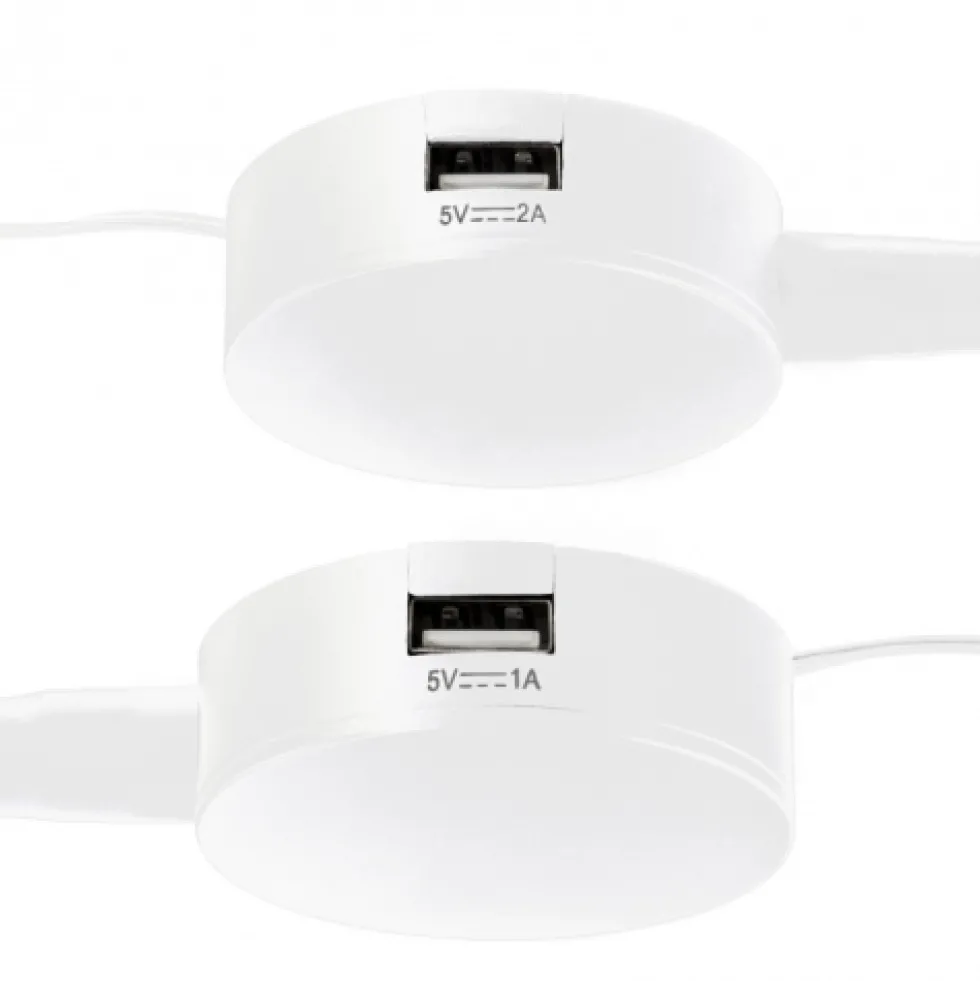 Applique liseuse LED 2 x USB - dimmable - noire ou blanche - Chicago GTV