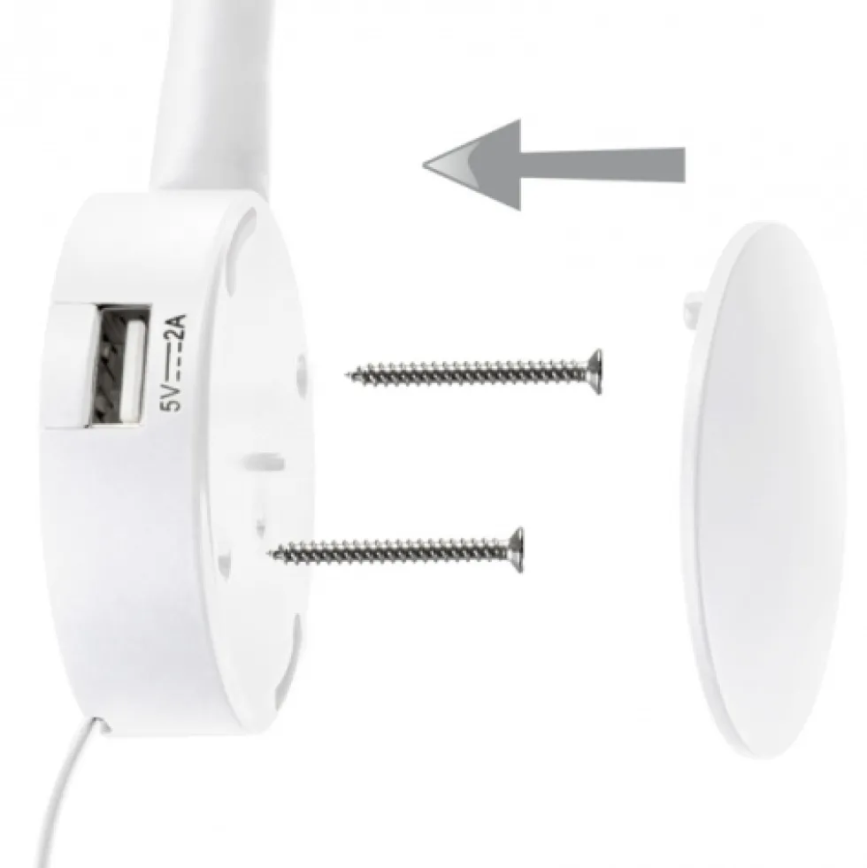 Applique liseuse LED 2 x USB - dimmable - noire ou blanche - Chicago GTV